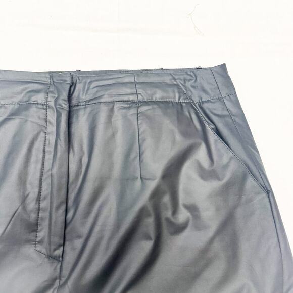 Hirsch Black/Charcoal Polyester Faux Leather Textured Skirt Size 14 - Picture 2 of 5